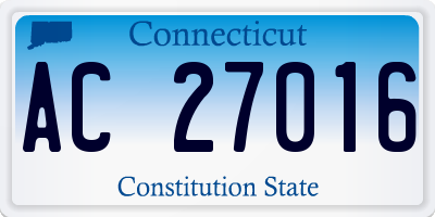 CT license plate AC27016