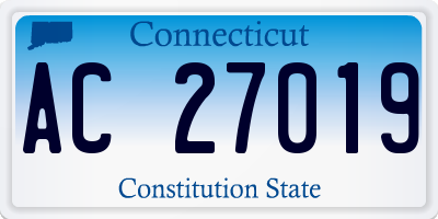CT license plate AC27019