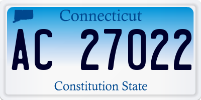 CT license plate AC27022