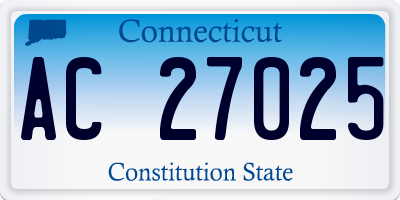 CT license plate AC27025