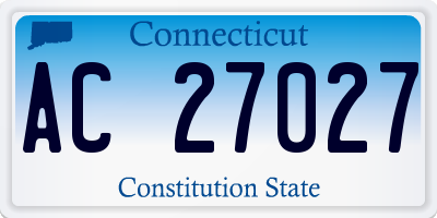 CT license plate AC27027