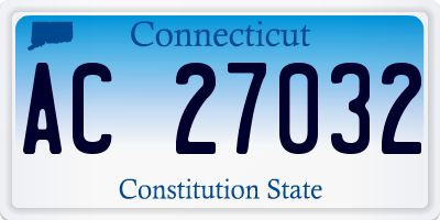 CT license plate AC27032
