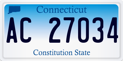CT license plate AC27034