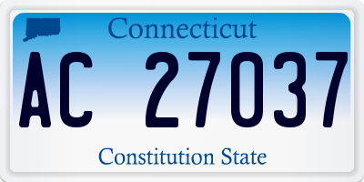 CT license plate AC27037