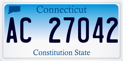 CT license plate AC27042