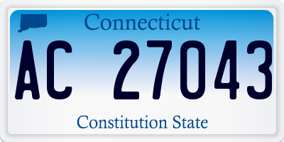 CT license plate AC27043