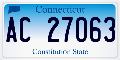 CT license plate AC27063