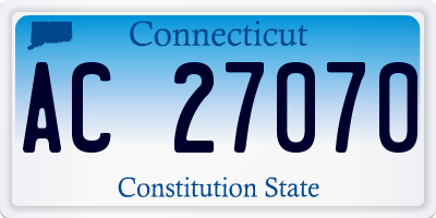CT license plate AC27070