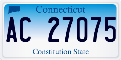 CT license plate AC27075