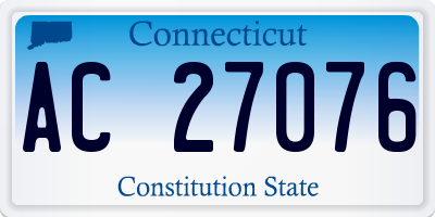 CT license plate AC27076