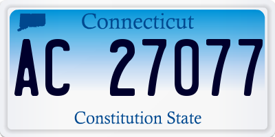CT license plate AC27077
