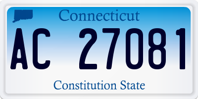 CT license plate AC27081