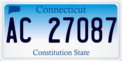 CT license plate AC27087