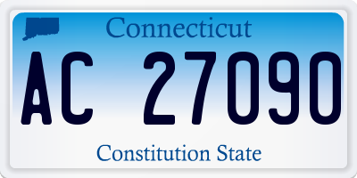 CT license plate AC27090