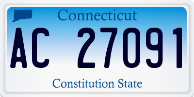 CT license plate AC27091