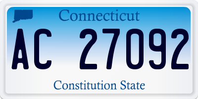 CT license plate AC27092