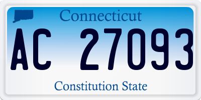 CT license plate AC27093