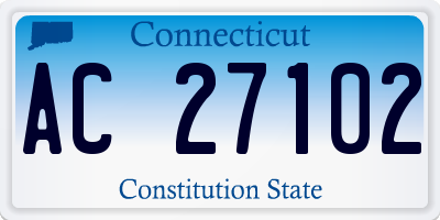 CT license plate AC27102
