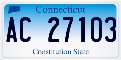 CT license plate AC27103