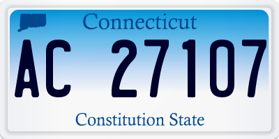 CT license plate AC27107