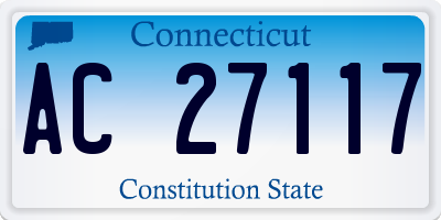 CT license plate AC27117