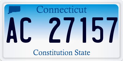 CT license plate AC27157
