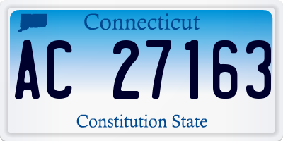 CT license plate AC27163