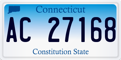 CT license plate AC27168
