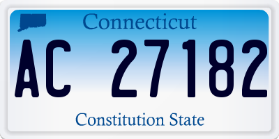 CT license plate AC27182