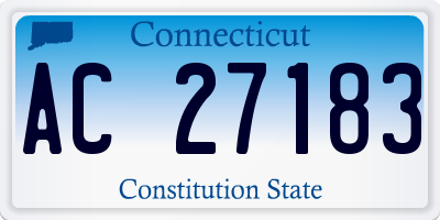 CT license plate AC27183