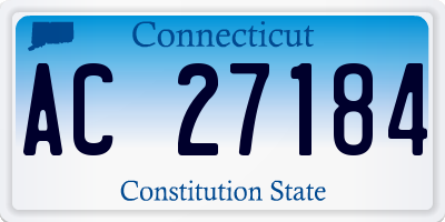 CT license plate AC27184