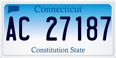 CT license plate AC27187