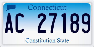 CT license plate AC27189