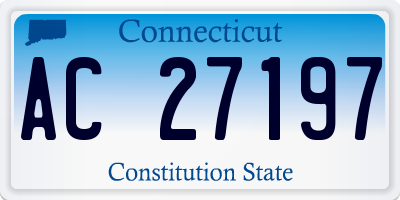 CT license plate AC27197