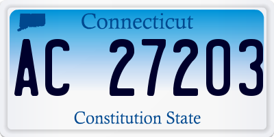 CT license plate AC27203