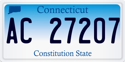 CT license plate AC27207