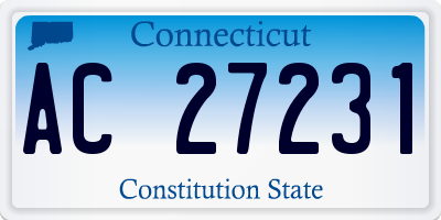 CT license plate AC27231