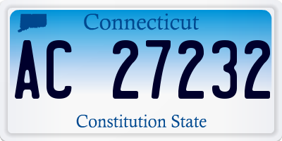 CT license plate AC27232