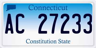 CT license plate AC27233