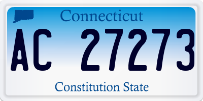 CT license plate AC27273