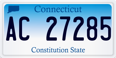 CT license plate AC27285