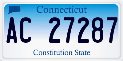 CT license plate AC27287