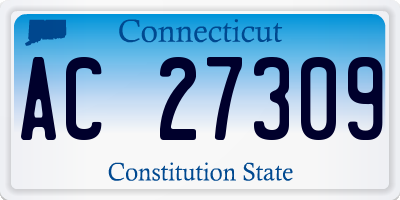 CT license plate AC27309