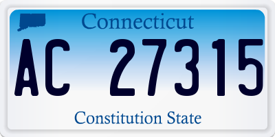 CT license plate AC27315