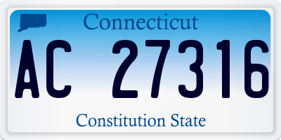 CT license plate AC27316