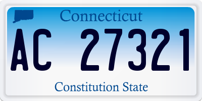 CT license plate AC27321
