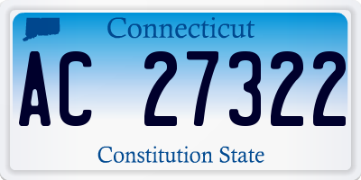 CT license plate AC27322