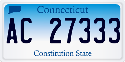 CT license plate AC27333