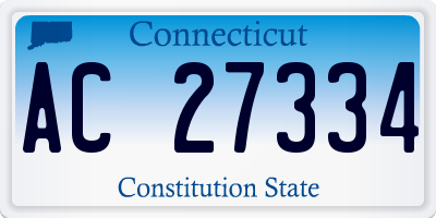 CT license plate AC27334