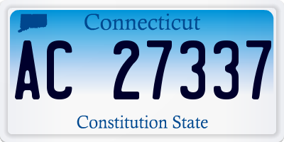 CT license plate AC27337